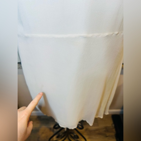 Ralph Lauren Blue Label Cream Asymmetrical 100% Silk Dress Size 8 - Picture 5 of 11